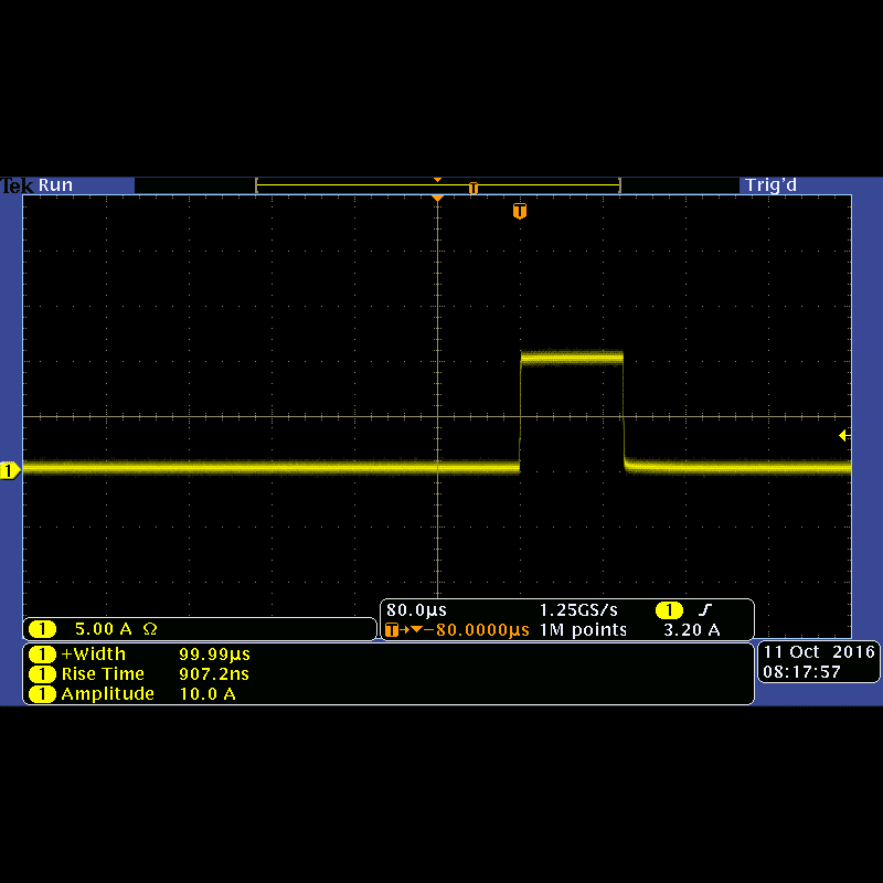 10A 44.8V Precision Pulse with 907.2ns rise time.