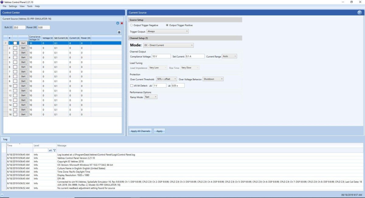 Control Panel Screenshot