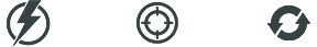 led light measurements icons: power, accuracy, repeatability